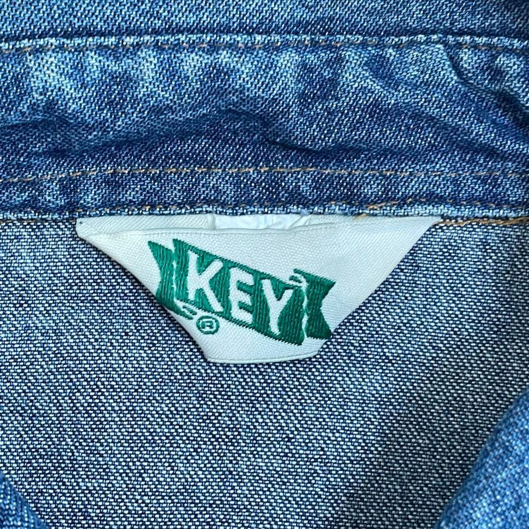 KEY】70s デニムシャツ ウエスタンシャツ 2XL ビッグシルエット 古着