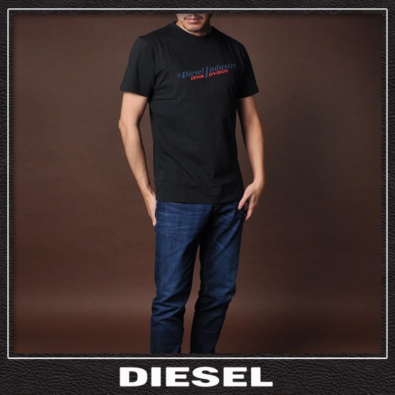 新品未使用 ディーゼル DIESEL クルーネックTシャツ 正規品 メンズ ブランド Lサイズ即決送無料 T-DIEGOR-IND A03741-0PITA ブラック