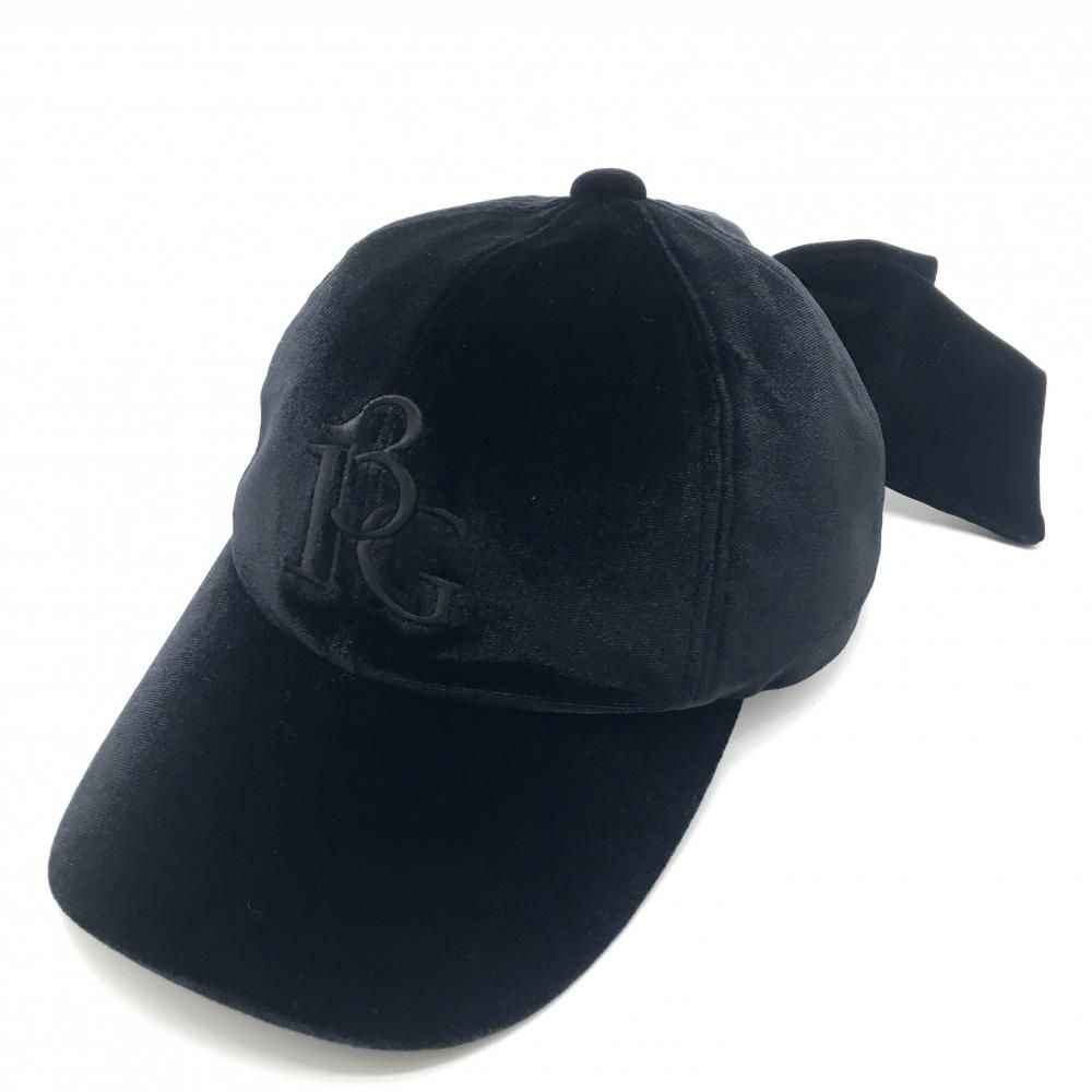 ウノピゥウノウグァーレトレ キャップ 黒 ベロア素材 後ろリボン レディース 99|F ゴルフウェア 1PIU1UGUALE3