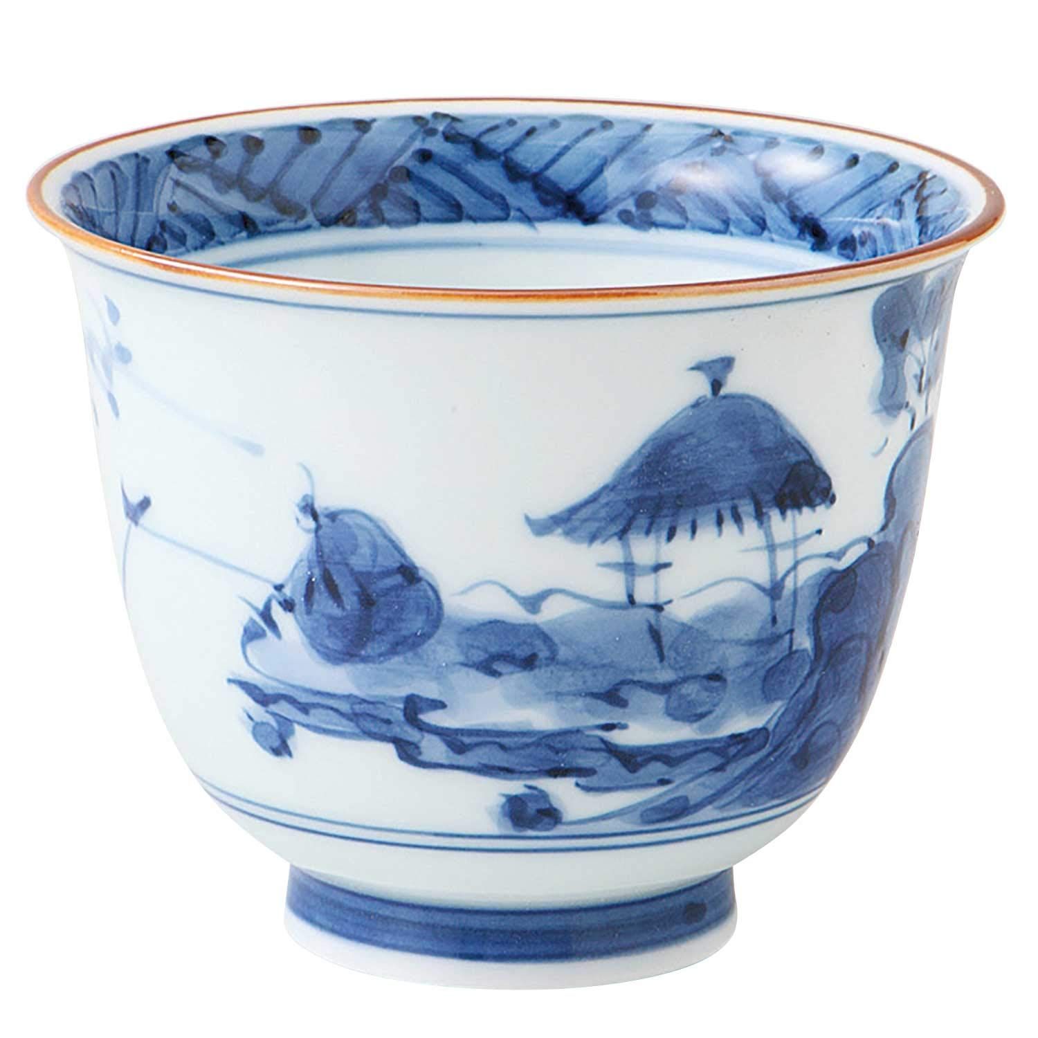 【人気商品】278082 地紋山水 180ml 煎茶 ホワイト 幸祥窯 波佐見焼 浜陶