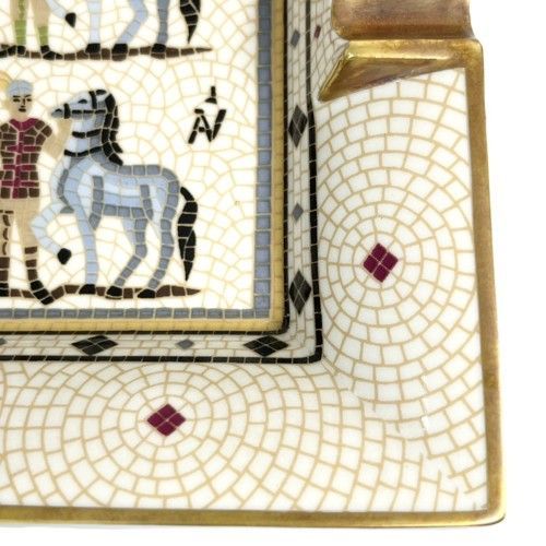 ト足】HERMES エルメス アッシュトレイ 灰皿 馬柄 小物入れ 陶磁器