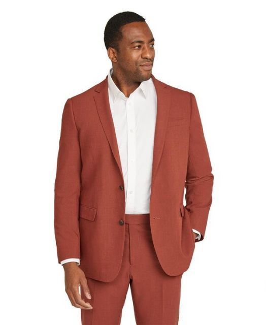得価，人気SALE 【送料無料】 ジョニー ビッグ メンズ ジャケット・ブルゾン アウター Big u0026 Tall Moore Hyperstretch Suit Jacket Rust その他