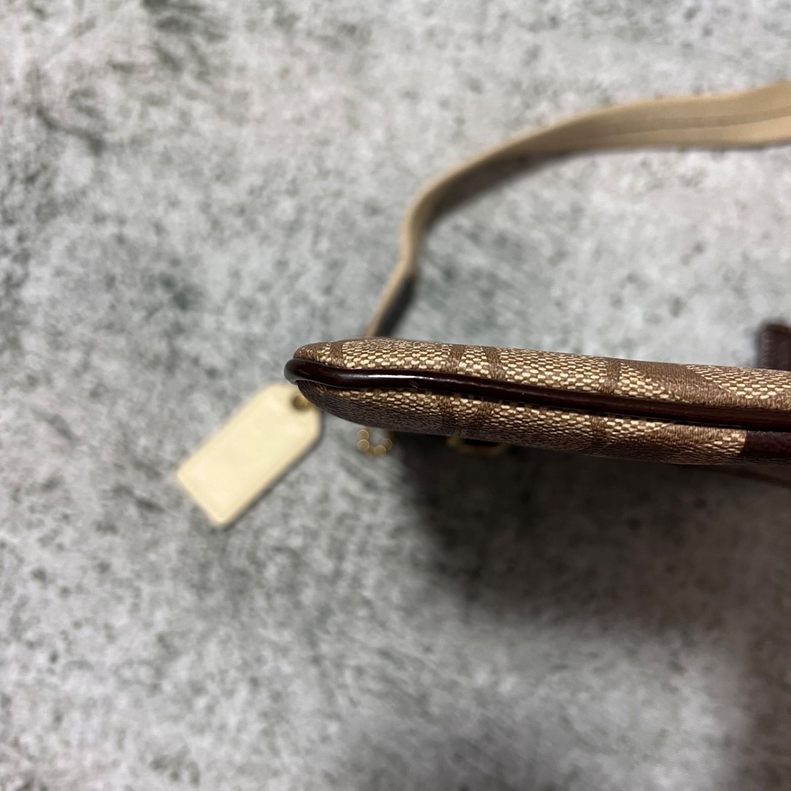 美品 COACH コーチ ショルダーバッグ レザー ホース シグネチャー 