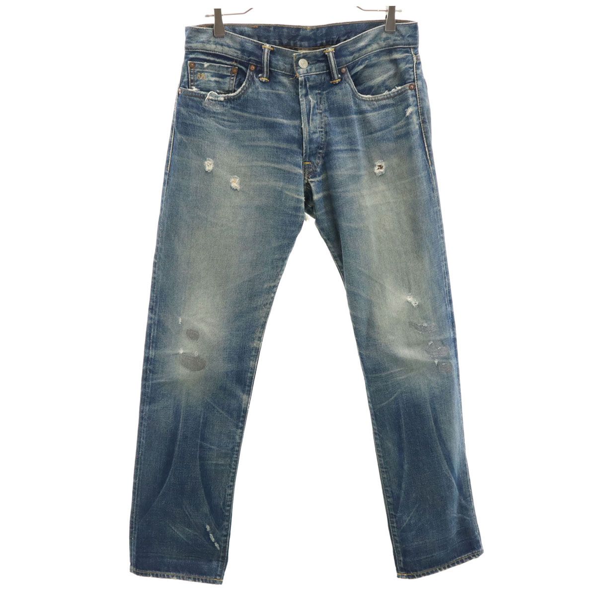 RRL ダブルアールエル USA製 ダメージ加工 デニムパンツ w31 ブルー 