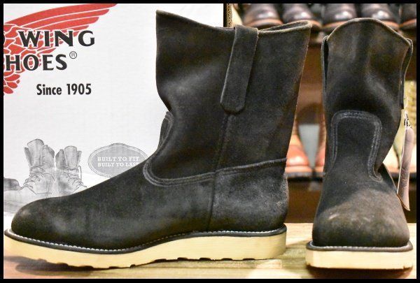 【9.5E DEAD BEAMS別注 04年】レッドウィング 8177 黒スエード ペコス ブラック ラフアウト ブーツ redwing pecos HOPESMORE【EK690】