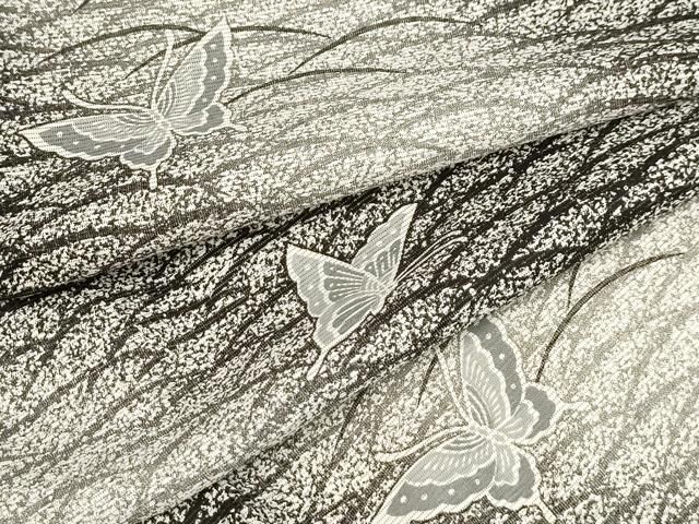 平和屋着物＊夏物 小紋 絽 舞蝶文 洗える着物 AABB8788sx