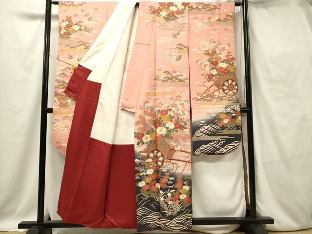 平和屋着物□豪華振袖 駒刺繍 花車文 金彩 正絹 逸品 DAAV2739qp