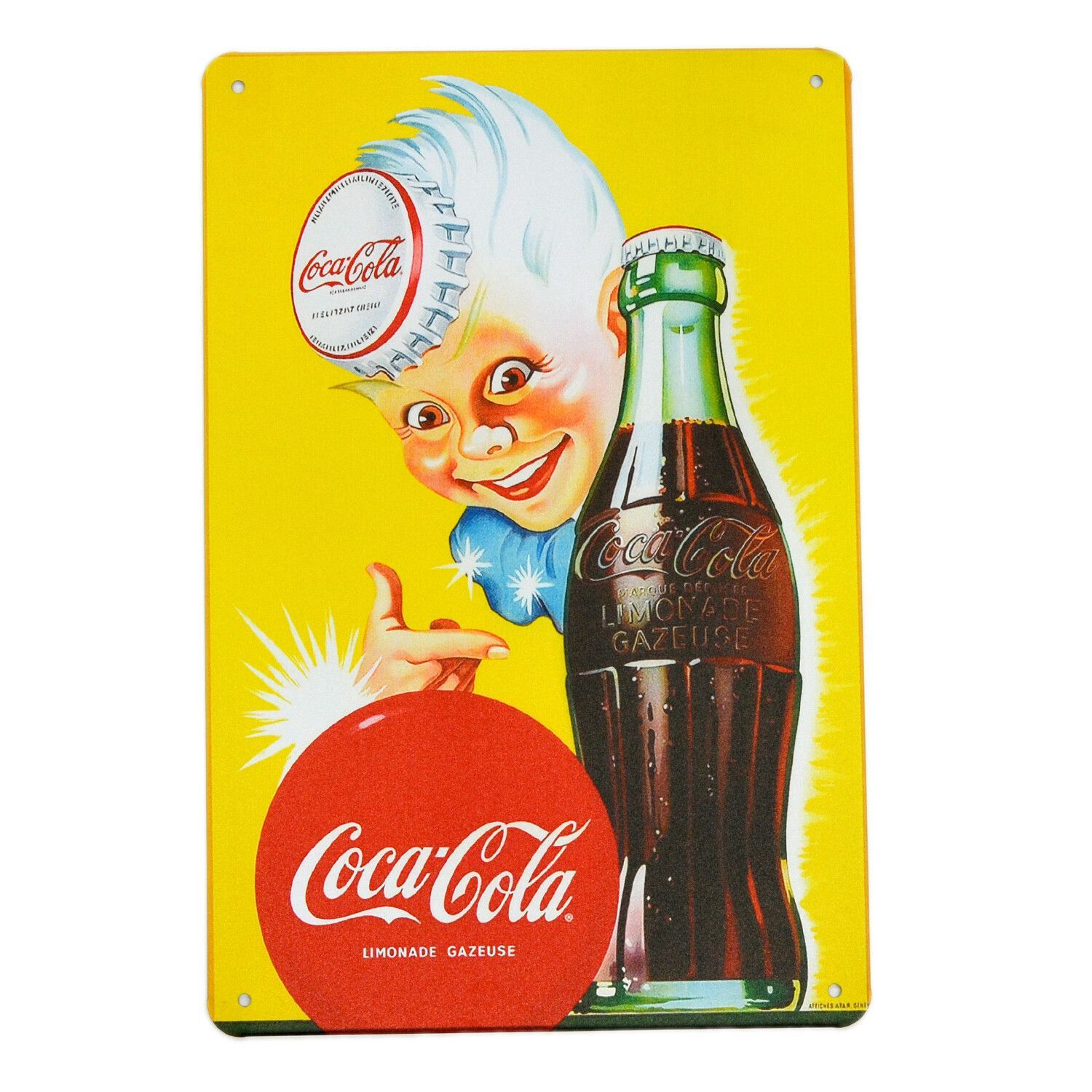 ◆レトロ◆ブリキ看板◆アメリカン 丸型ブリキ看板 コカ・コーラ アンティーク調 Coca Cola ブリキ看板 コカコーラ ビンテージ エンボスメタル