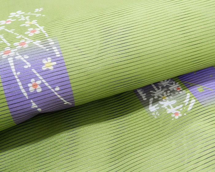 洗える着物 新品 夏着物 4点セット 絽綴れ 帯締め 帯揚げ 夏帯 L寸