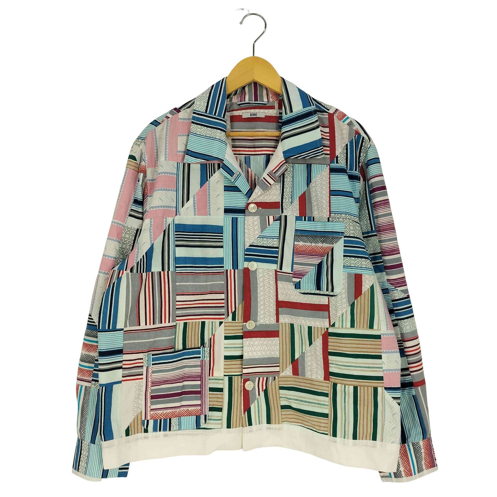 ボーディ BODE PATCHWORK OXFORD LS SHIRT パッチワーク シャツ メンズ