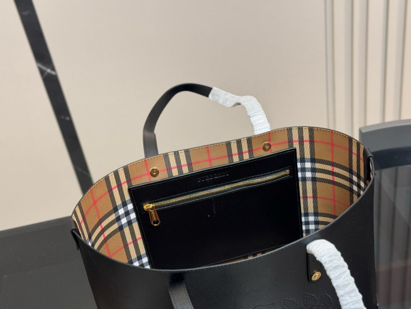 今日特価】Burberry Canvas Shopping Tote Bag 35×30cm-WTO輸入