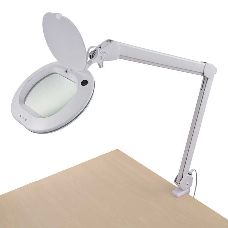 送料無料 ♥ 未開梱 オーム電機 Ｌ－ＺＯＯＭ ルーペ付きＬＥＤアームライト AS-L60BL-W