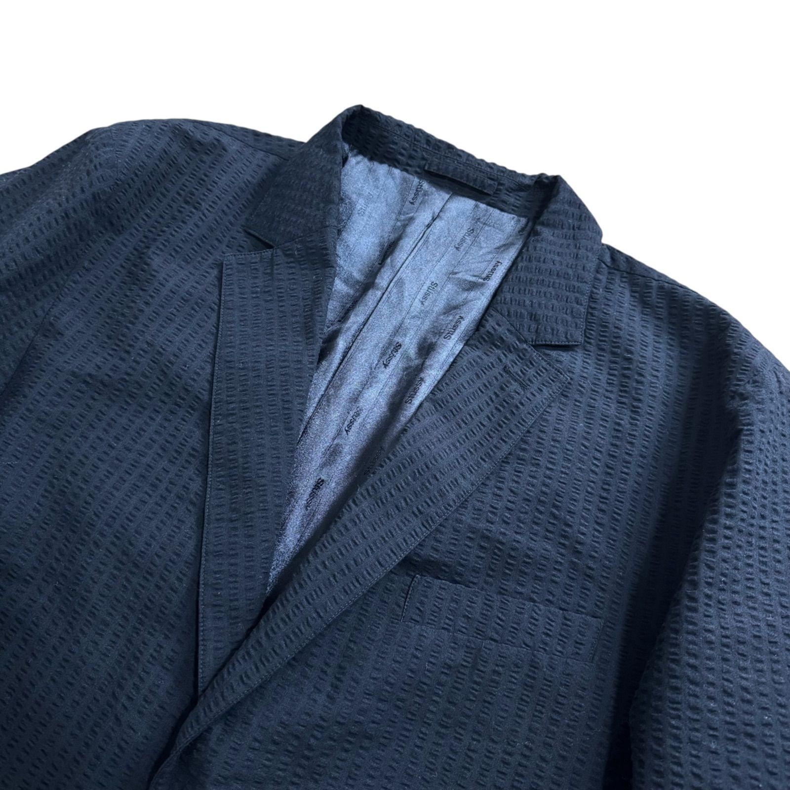 STUSSY Seersucker シアーサッカー テーラード ジャケット 廃盤 STUSSY Seersucker シアーサッカー テーラード ジャケット 廃盤