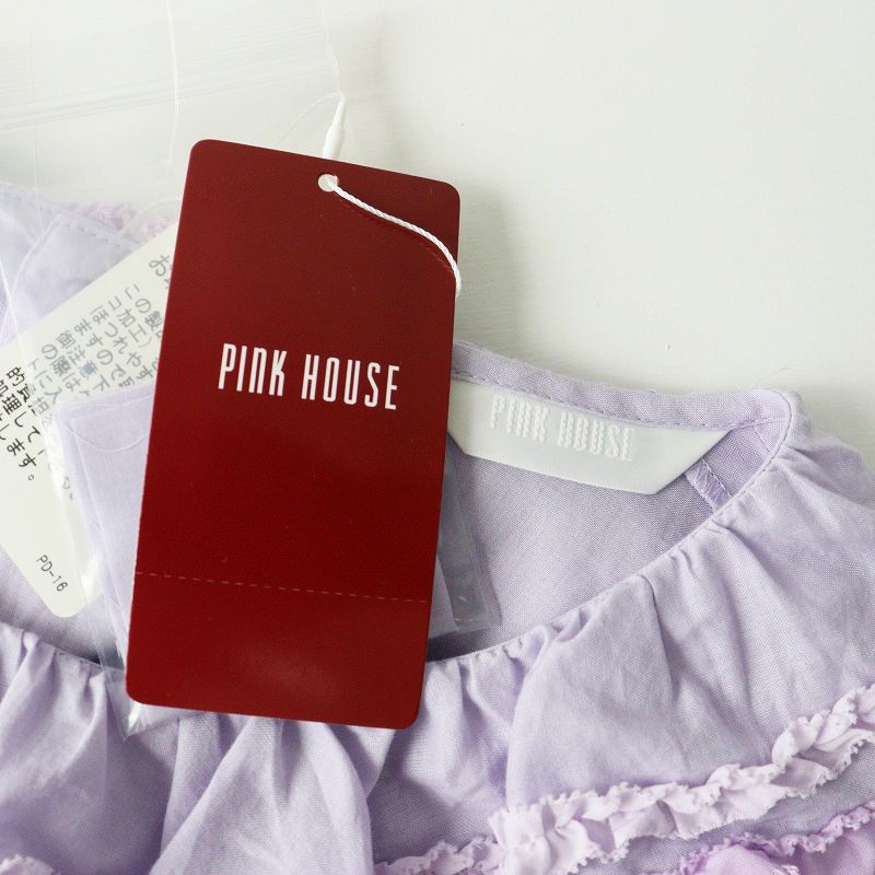  2025 SS ピンクハウス PINK HOUSE スイートピー花びらフリルワンピース パープル ローン ピコフリル ドレス その他 その他