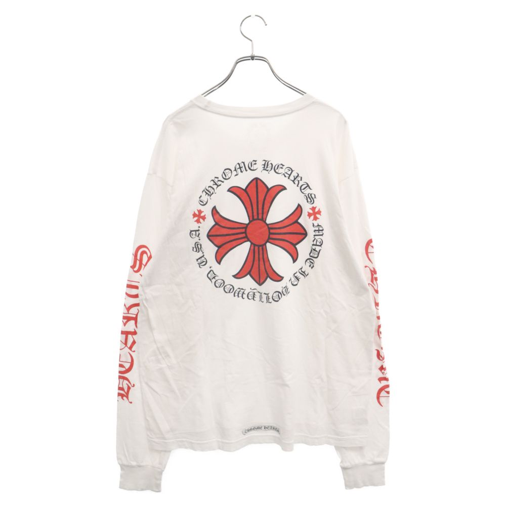 CHROME HEARTS (クロムハーツ) Red Cross L/S Tee クロムハーツ レッドクロスロングスリーブTシャツ 長袖カットソー  ホワイト - メルカリ