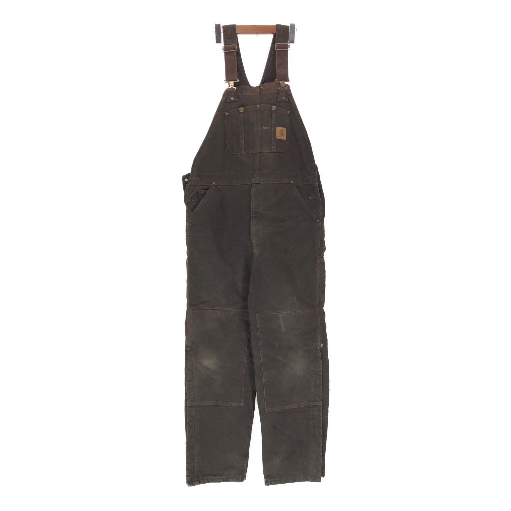 入手困難USA製古着カーハートダブルニーダック地オーバーオール激レア人気 90年代 USA製 Carhartt カーハート ダック地 ダブルニー