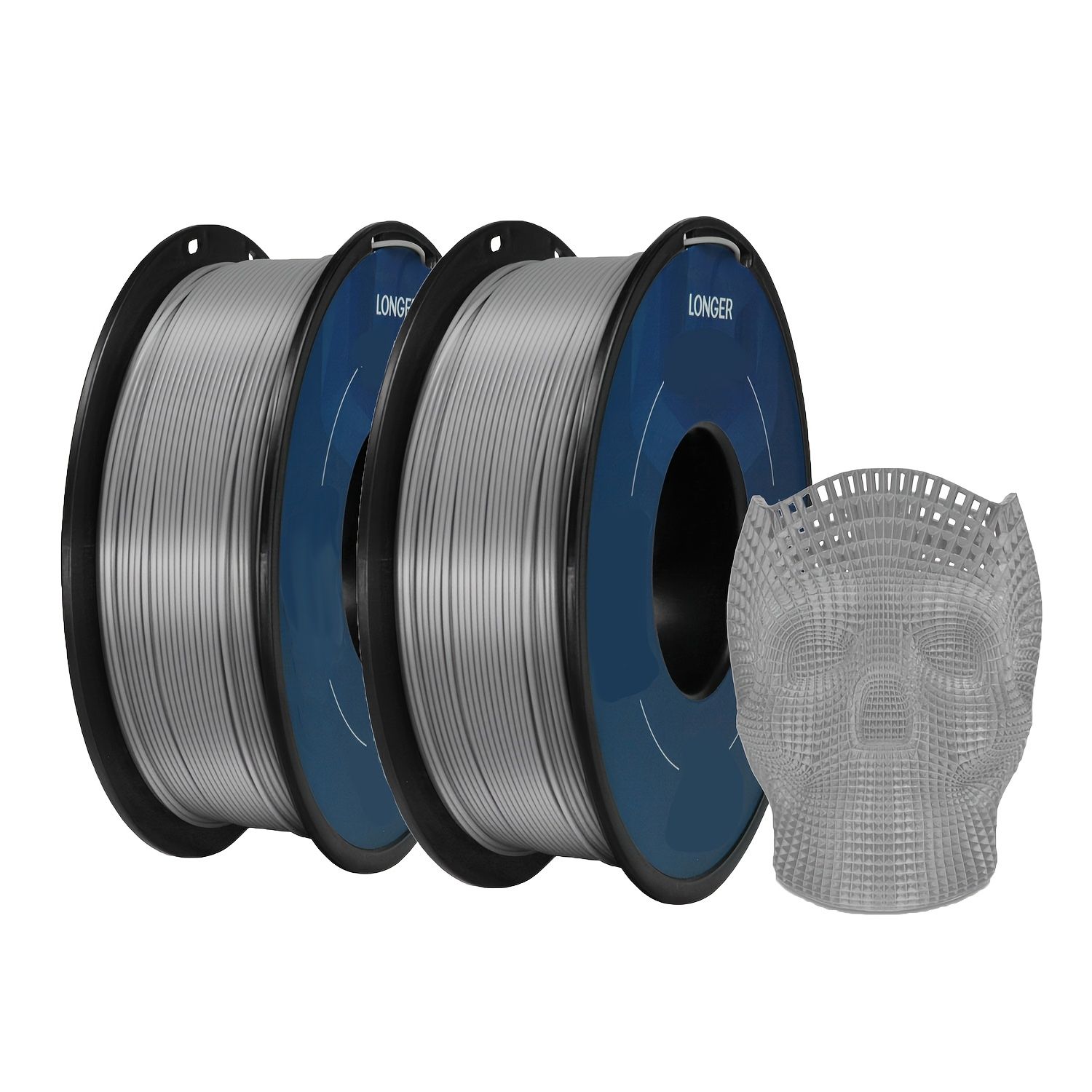 LONGER グレー、パープル 2kg 4.4LB PLA 2ロール 各ロール 1KGS 2.2LB 3Dプリント用ロングシルク、1.75mm、すべての3Dプリンターに適した3Dプリントペン