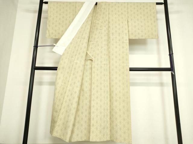 平和屋着物▽上質な紬 単衣 草花文 正絹 逸品 DAAV9705sf