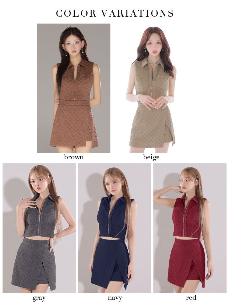 ブラウン GL3261-BR-2508 ROBE de FLEURS Glossy|ローブドフルール グロッシー 襟付き| ノースリーブ| センタージップ| ラメニット| ラップスカート| フ | ミニドレス| キャバドレス NICORILABO_COM