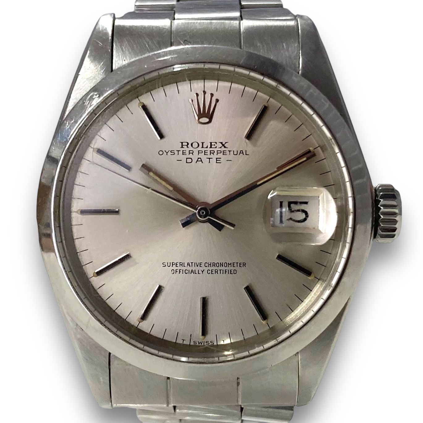 ROLEX (ロレックス) Oyster perpetual date オイスターパーペチュアルデイト 1967年製 シリアル23番 1500  シルバー ステンレス シャンパン文字盤 - メルカリ