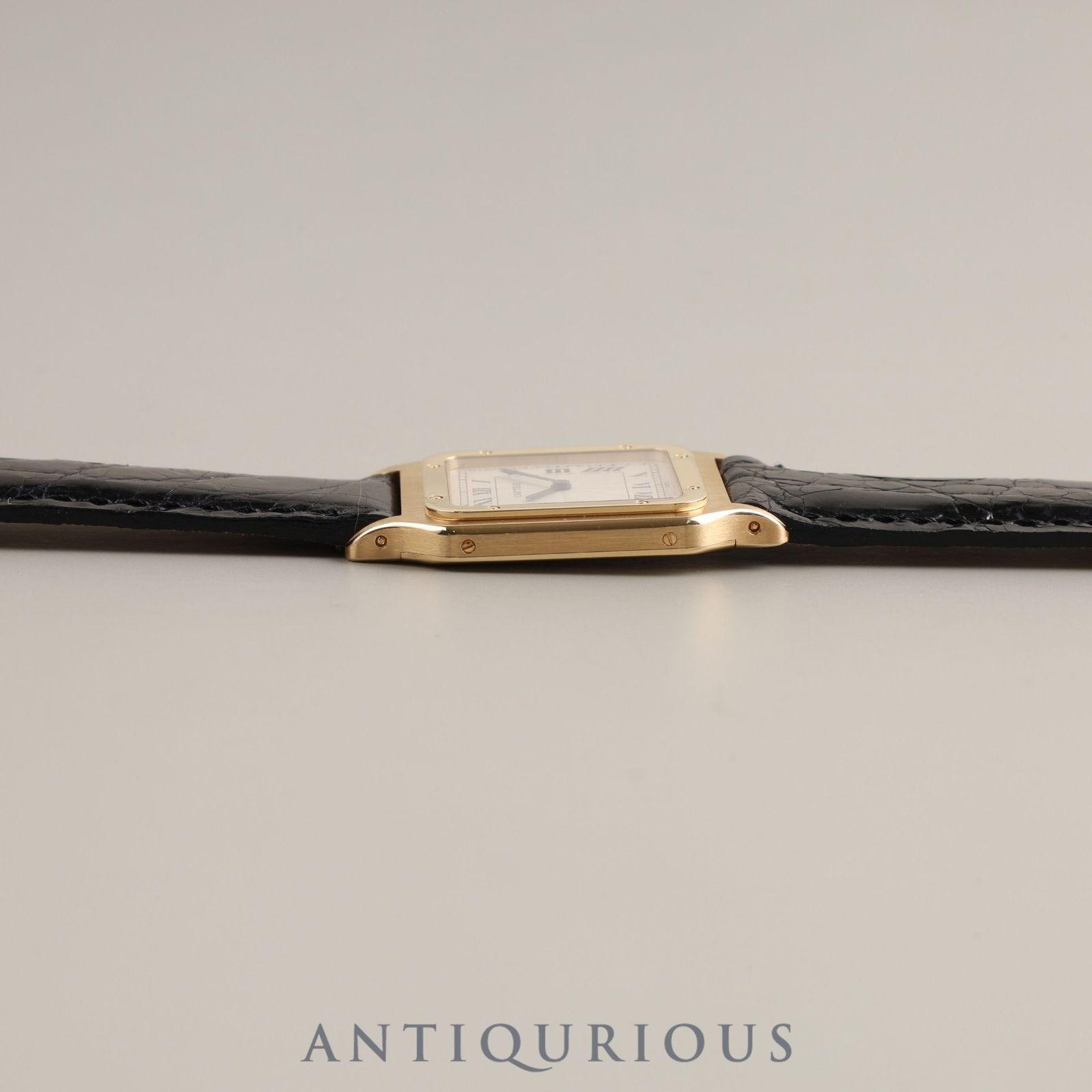 CARTIER カルティエ SANTOS DUMONT LM EXTRASLIM サントス デュモン エクストラスリム W1505453 手巻き Cal.21MC 750YG 革 純正尾錠（750）ギョーシェアイボリー文字盤 箱