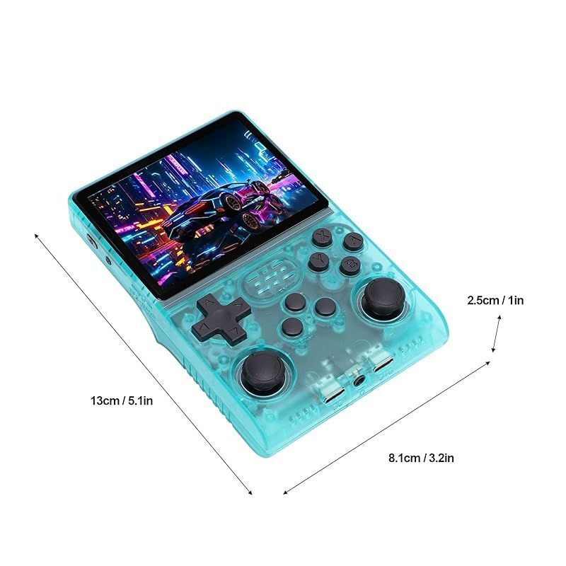 ハンドヘルドゲームコンソール 3.5インチIPS 640x480スクリーンレトロハンドヘルドゲームコンソール 256GBメモリ30000ゲーム内蔵45エミュレータ トランスペアレントグリーン 1 STEELWINDOWSANDDOORS_COM