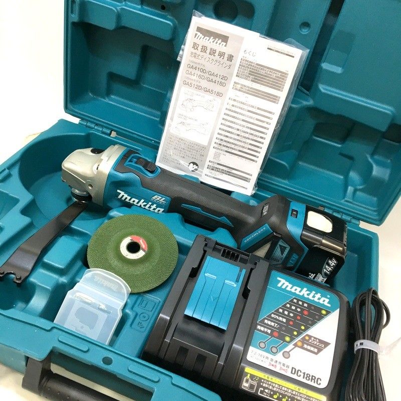 ♥ makita マキタ 充電式ディスクグラインダ GA410DRG フルセット 14.4V 6Ah 100mm コードレス 電動工具 △ DW3511