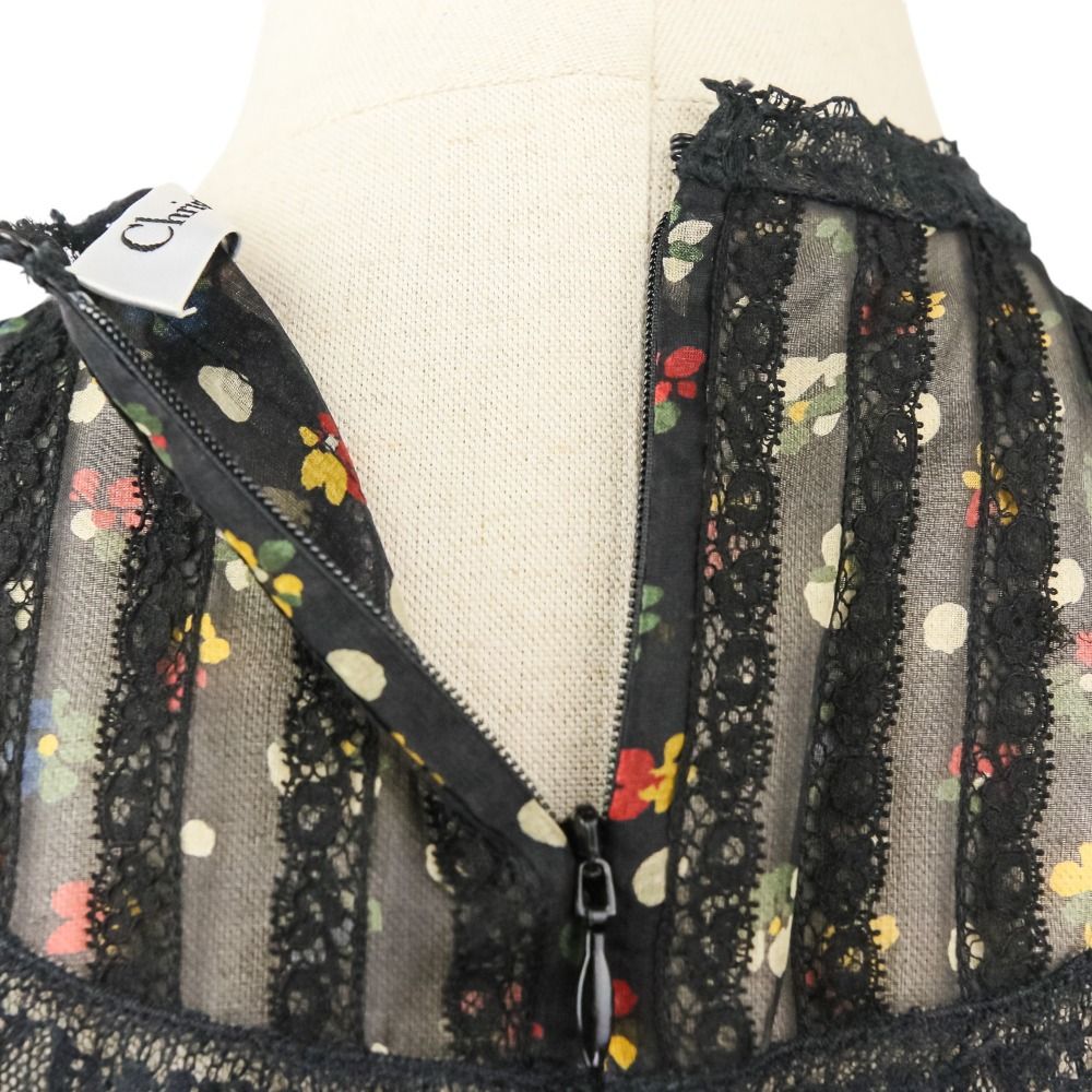 クリスチャンディオール　巻きワンピース フラワープリント 美品 Christian Dior クリスチャンディオール フラワープリント