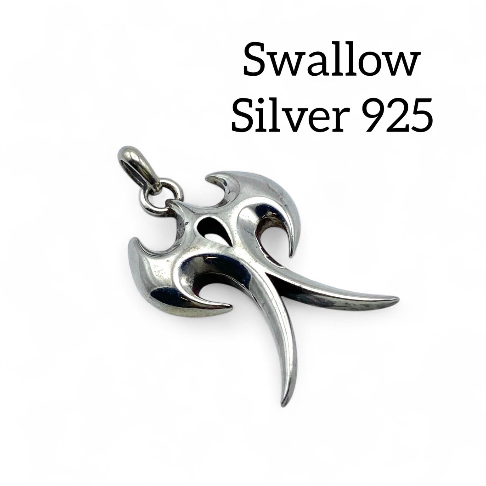 自由と希望】 スワロー Silver 925 刻印 00s Vintage Necklace Top 