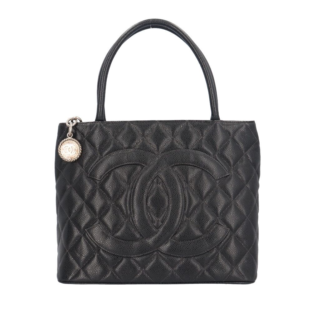 シャネル 復刻トート マトラッセ トートバッグ キャビアスキン A01804 ブラック レディース CHANEL シャネル