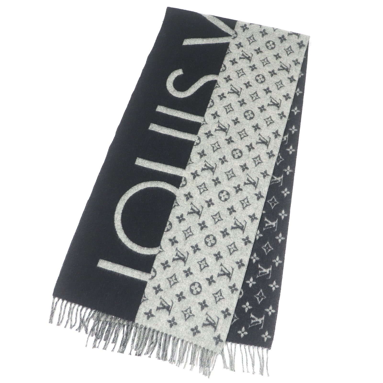 ルイヴィトンLV 【美品】マフラーカシミヤ100 箱付きエシャルプ大判