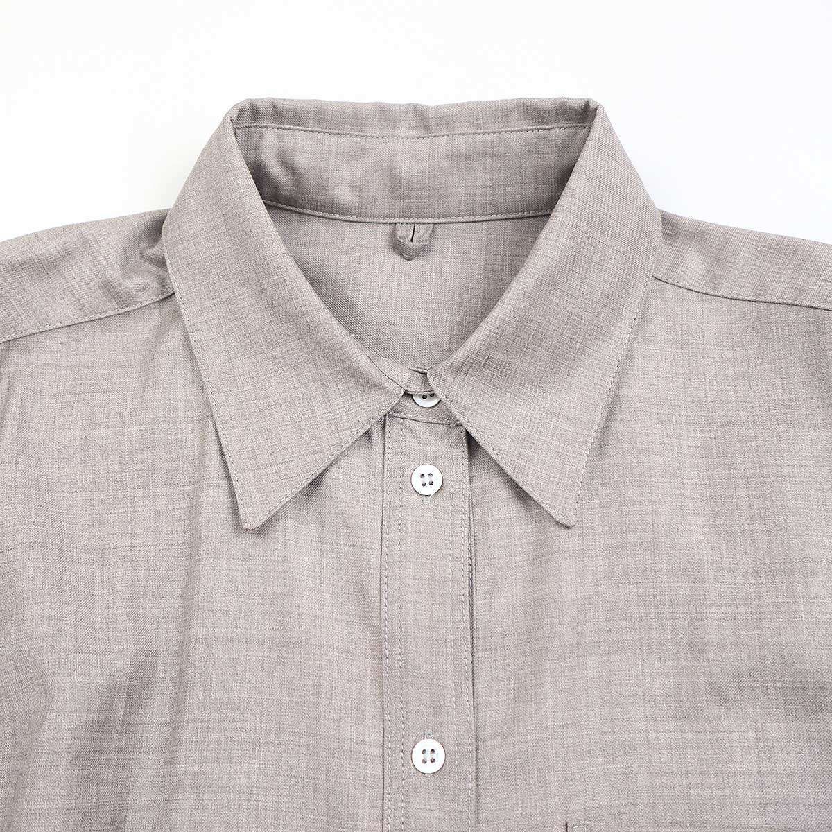 PETER DO ピーター ドゥー 21SS Loro Piana ウールデザインシャツ PD-SS21-467 ベージュ 40 PETER DO ピーター ドゥー 21SS Loro Piana ウールデザインシャツ PD