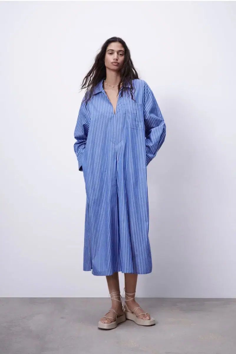 ZARA ザラ ストライプ シャツ ワンピース