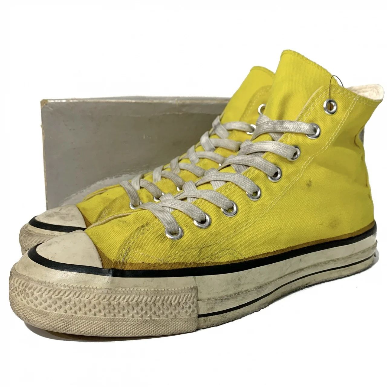 VINTAGE USA製 80s CONVERSE ALL STAR HI レモンイエロー US9/27.5 