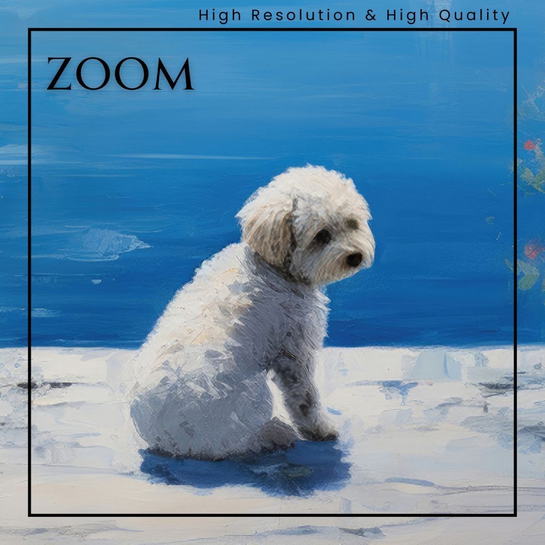 Idyllic Mediterranean town, Toy Poodle Dog 01（地中海の海