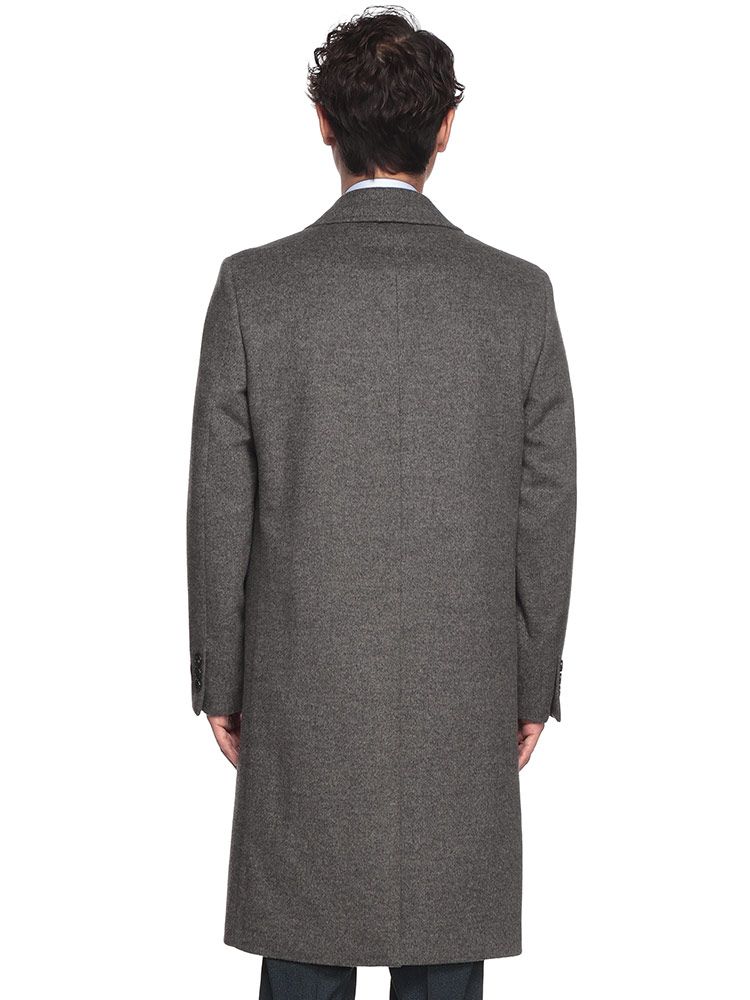 100%カシミヤ グレー チェスター PIACENZA バーニーズ