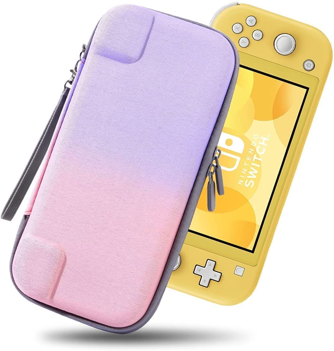【新着商品】全面保護 ストラップ付き ジョイコン ゲームカード10枚収納 持ち運び便利/軽量/耐衝撃/可愛い キャリングケース グラデーションカラー Emekon ニンテンドースイッチライトケース