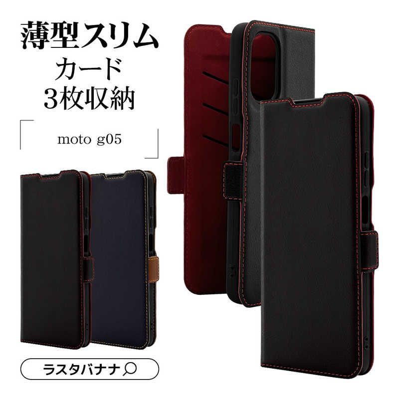 g05 moto ラスタバナナ motorola ネイビー×ブラウン 薄型手帳サイドマグネット 【 新品 未開封 】 ラスタバナナ moto g05 薄型手帳サイドマグネットケース 衝撃吸収 ブラック×レッド 8826MG05BSMBKR 未使用 送料無料