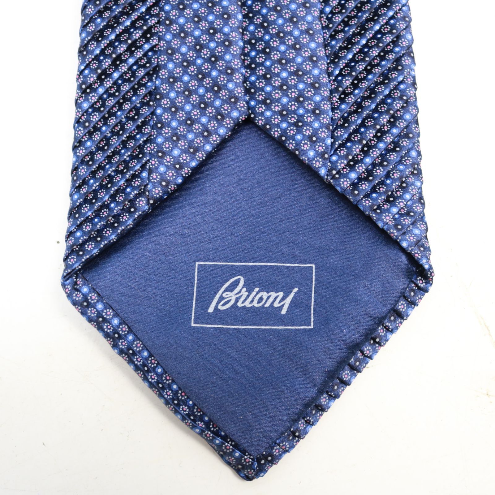 a487】Brioni ブリオーニ ネクタイ シルク100% ブルー系 未使用