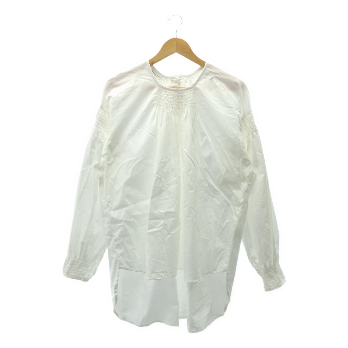 DRIES VAN NOTEN | ドリスヴァンノッテン | コットン ギャザー プルオーバーブラウス | 36 | ホワイト | レディース