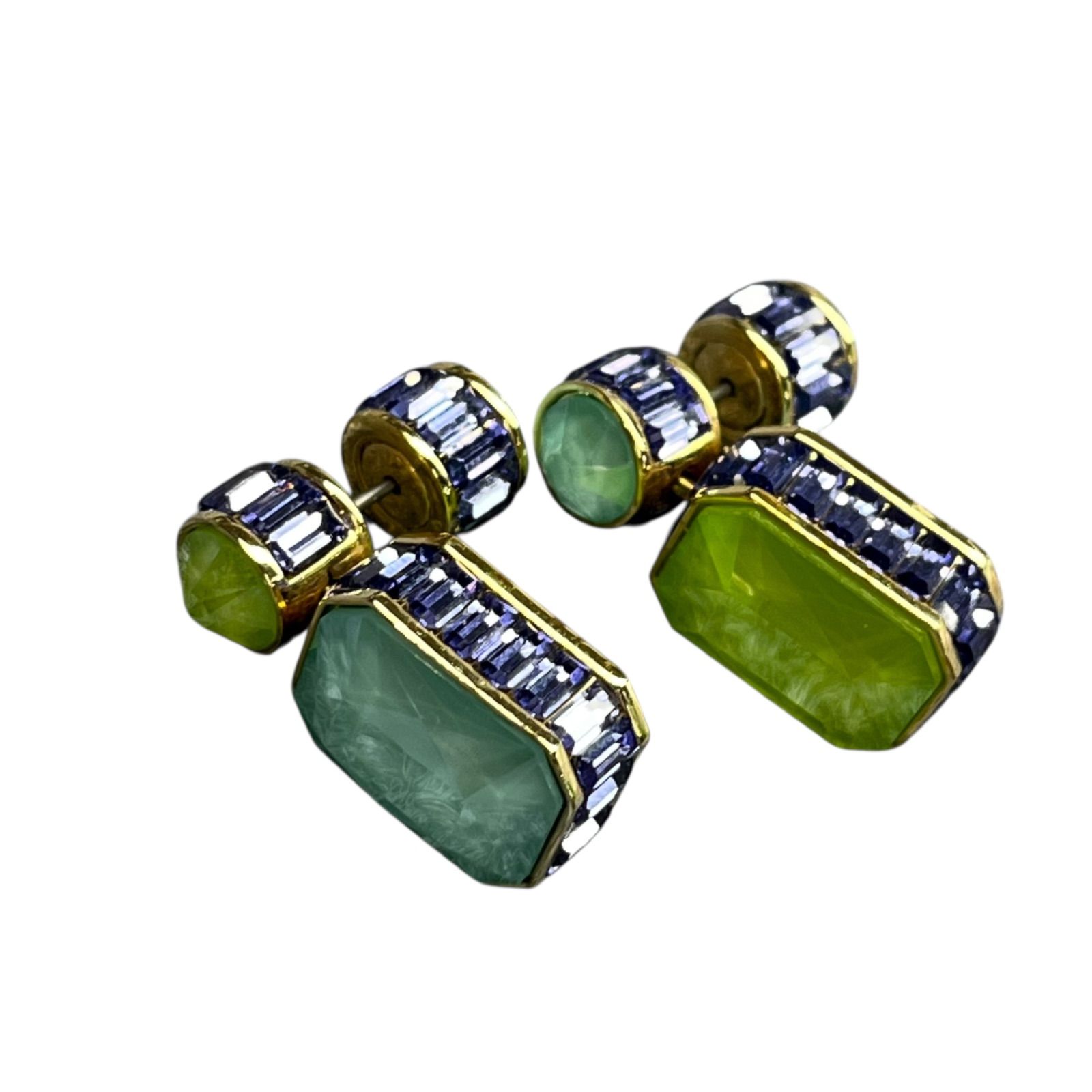 美品 スワロフスキー SWAROVSKI Orbita ドロップピアス オクタゴン 