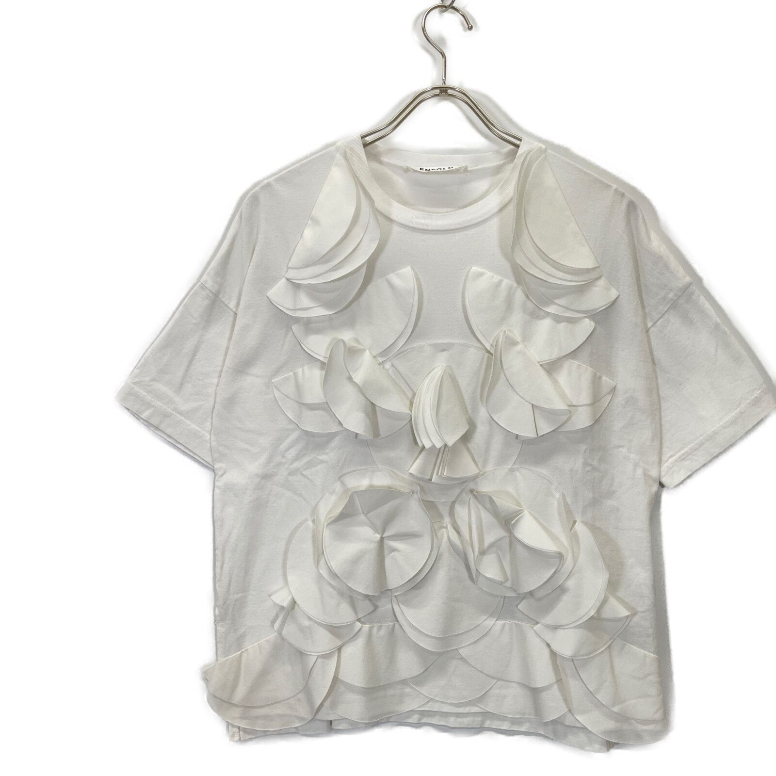 ENFOLD エンフォルド 300GA480-0850 23AW ﾎﾜｲﾄ COLLAGE Tｼｬﾂ 38