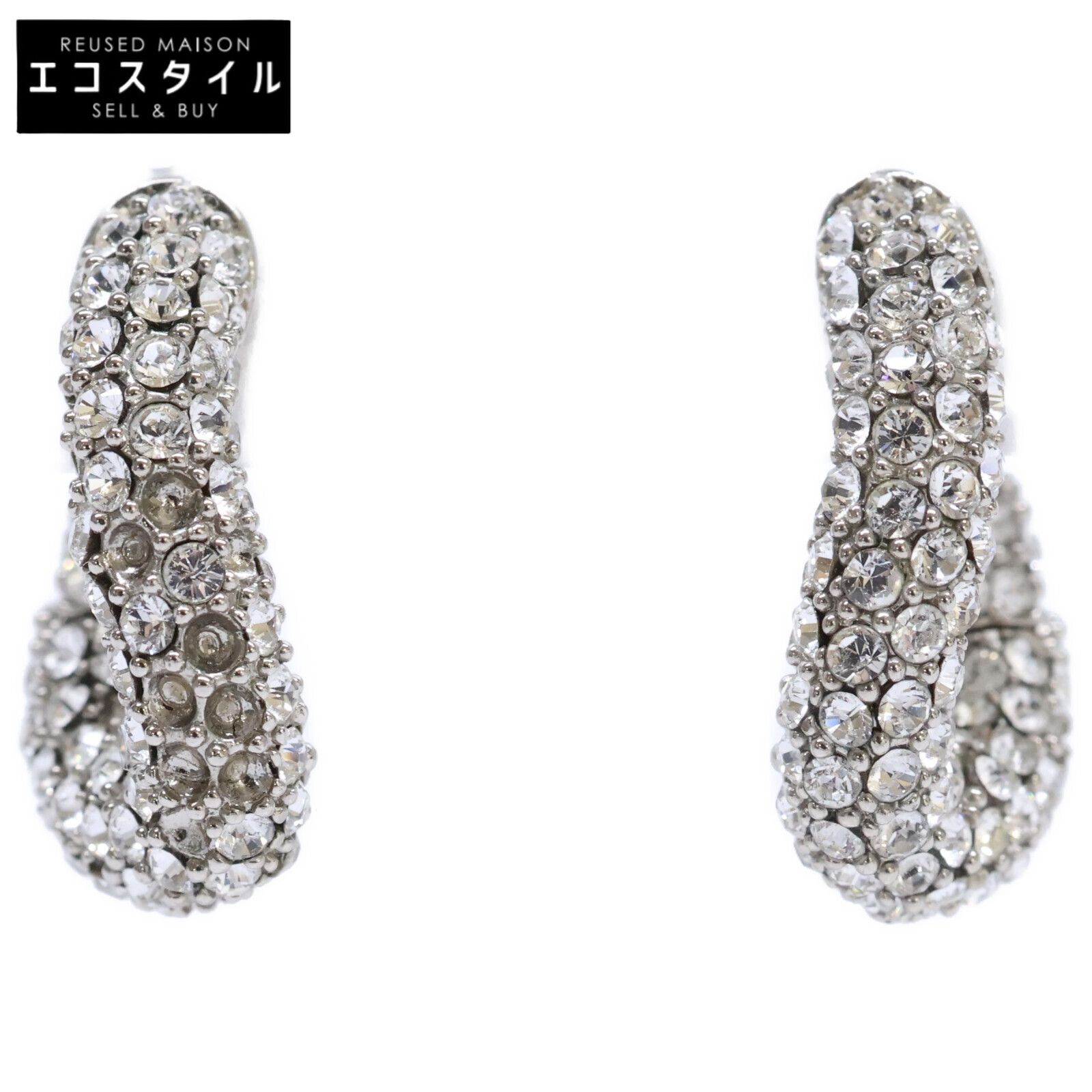 バレンシアガ　ラインストーンLOOPピアス BALENCIAGA バレンシアガ LOOP XXS ラインストーン フープ