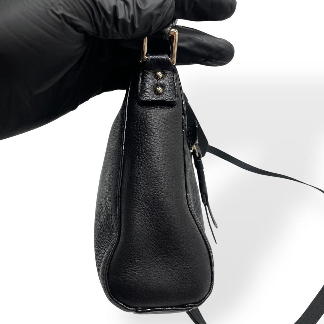 美品 COLE HAAN コールハーン ショルダーバッグ レザー ブラック