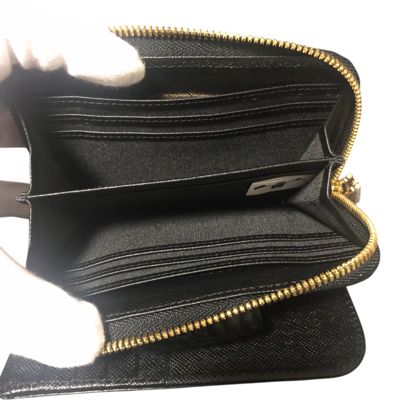 【未使用に近い】レザージュエルズ クロコダイル革使用 小銭入れL字 二つ折り財布 未使用に近い】レザージュエルズ クロコダイル革使用 小銭入れL