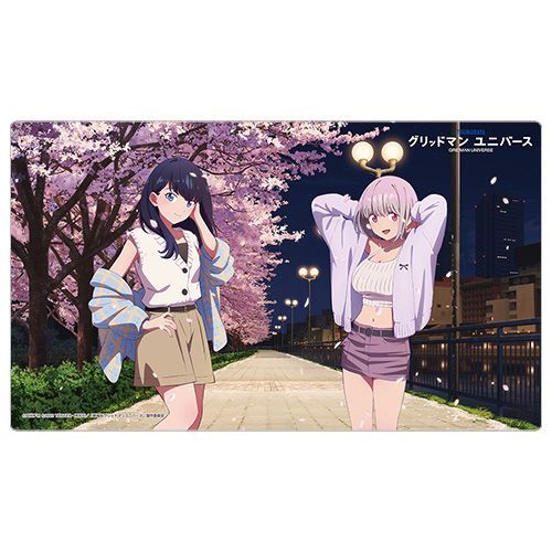 【新品・公式】グリッドマン ユニバース 描き下ろしラバーマット(六花u0026アカネ/夜桜デート) 公式グッズ colleize コレイズ