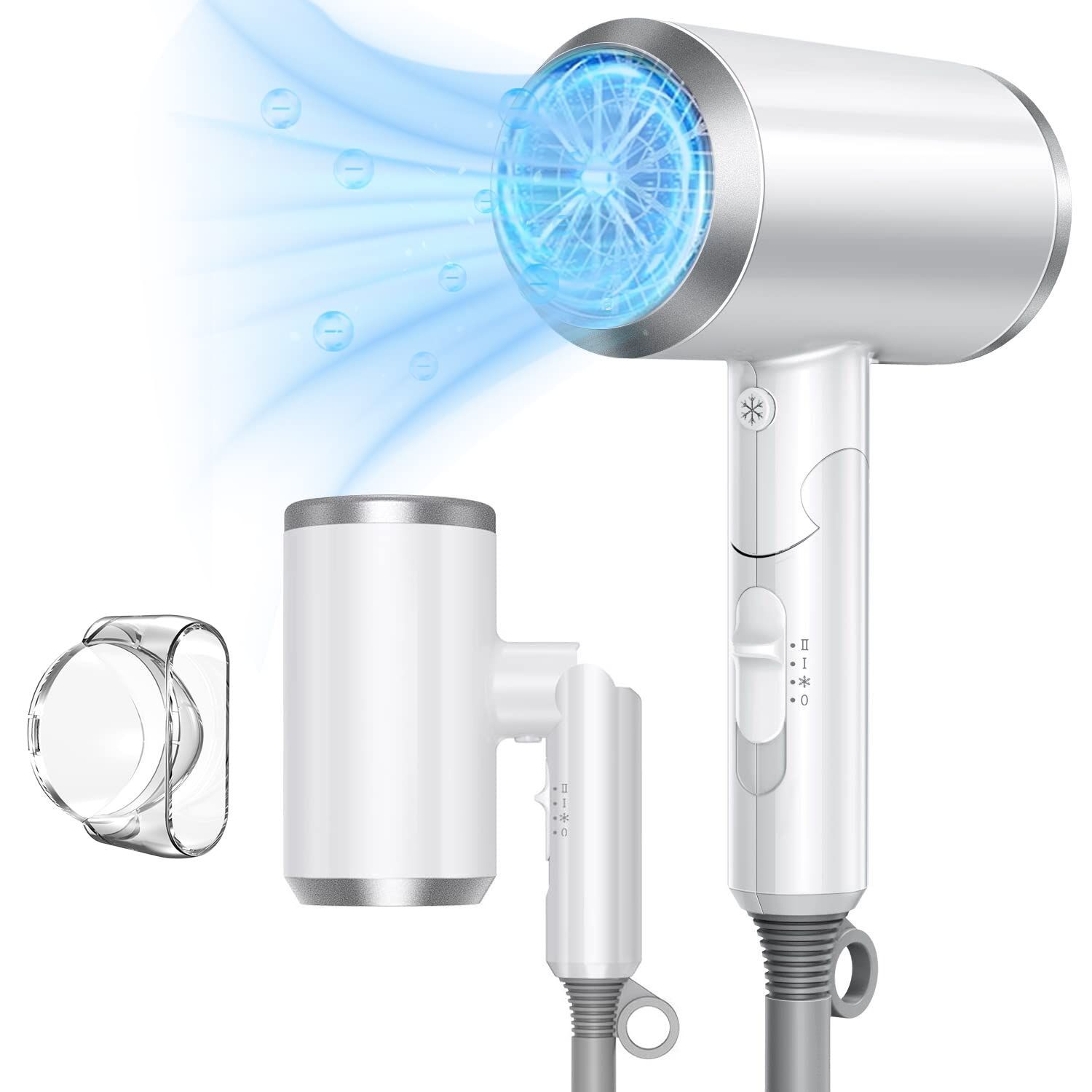 グレー ドライヤー ヘアドライヤー 速乾 大風量 マイナスイオン 3段階