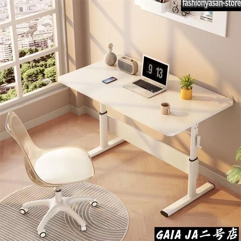 おしゃれ スタンディングデスク 机 手動式 作業台 ワークデスク 昇降デスク 高さ調節 木目 パソコンデスク 勉強机 オフィスデスク 昇降式デ