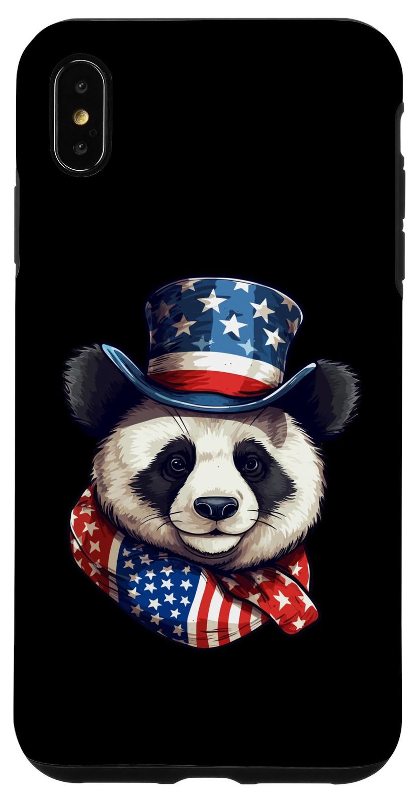 【新着商品】iPhone XS Max 7月4日 面白い動物のデザイン - アメリカ国旗 愛国心 パンダ スマホケース