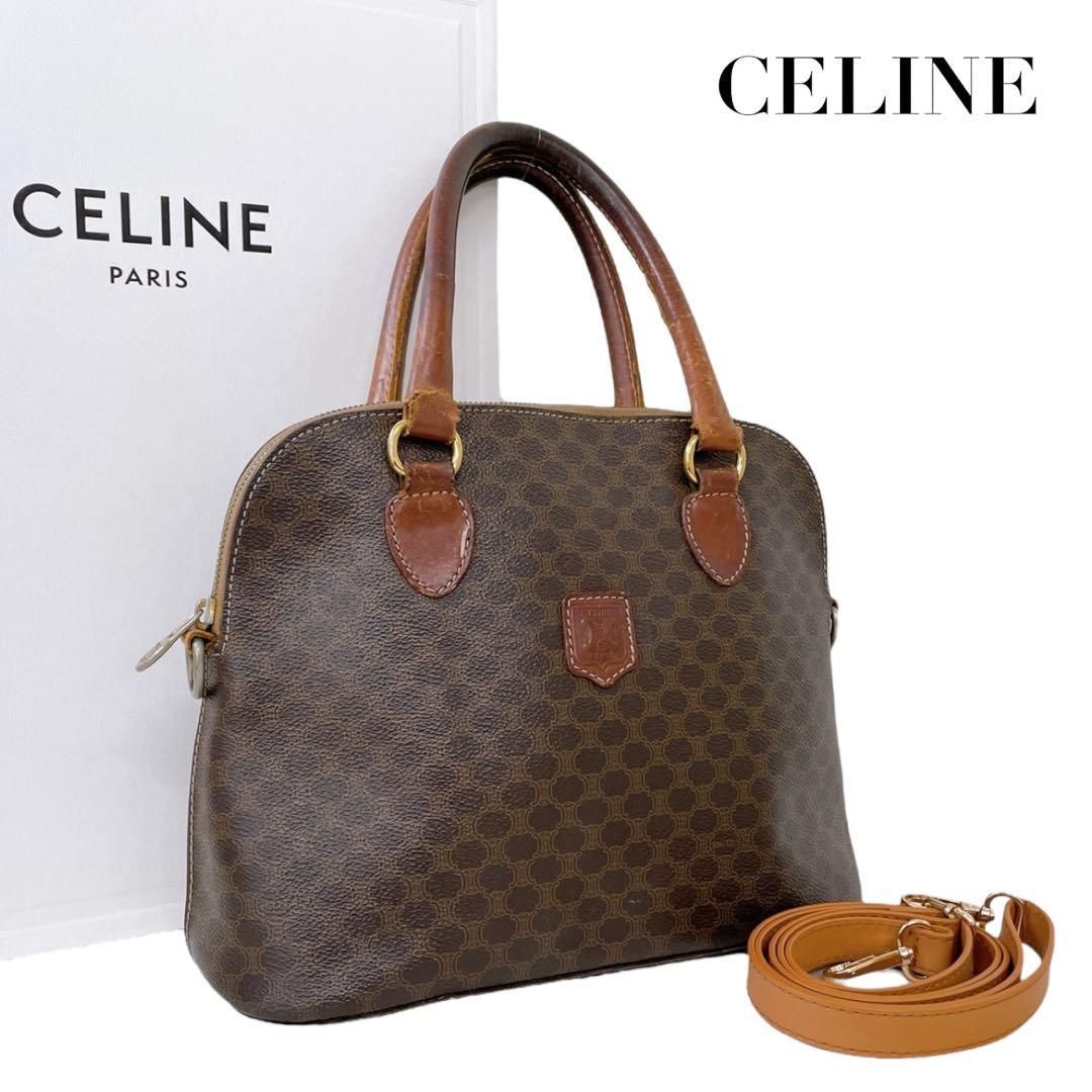 セリーヌ 2way トートバッグ マカダム柄 トリオンフ 4000